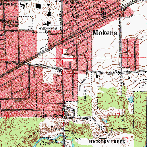 Topographic Map of Grace Fellowship Church, IL