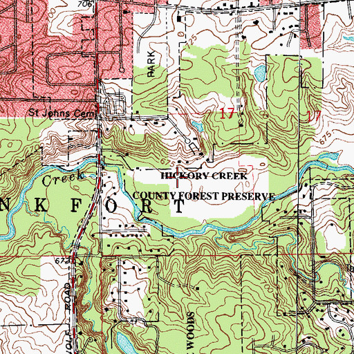 Topographic Map of Mokena United Methodist Church, IL