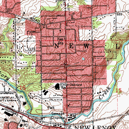 Topographic Map of Church of the Nazarene, IL