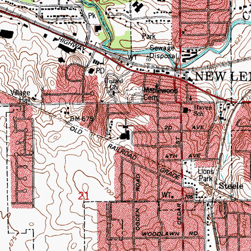 Topographic Map of Saint Jude's Church, IL