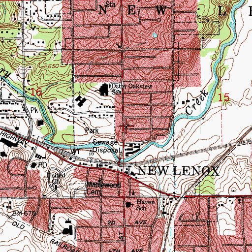 Topographic Map of Trinity Lutheran Church, IL