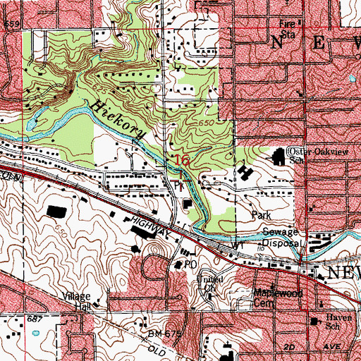 Topographic Map of Corcoran Park, IL