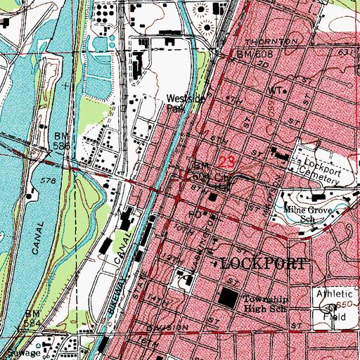 Topographic Map of Illinois and Michigan Canal Museum, IL