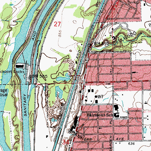 Topographic Map of Lock Number 2, IL