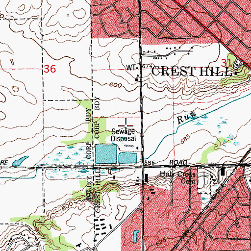 Topographic Map of Theodore Marsh County Forest Preserve, IL