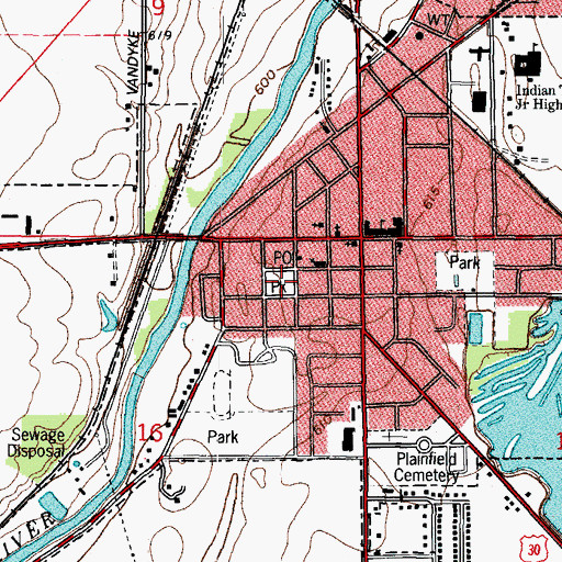 Topographic Map of Village Green Park, IL