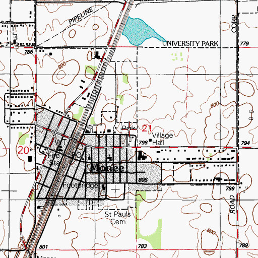 Topographic Map of Firemens Park, IL