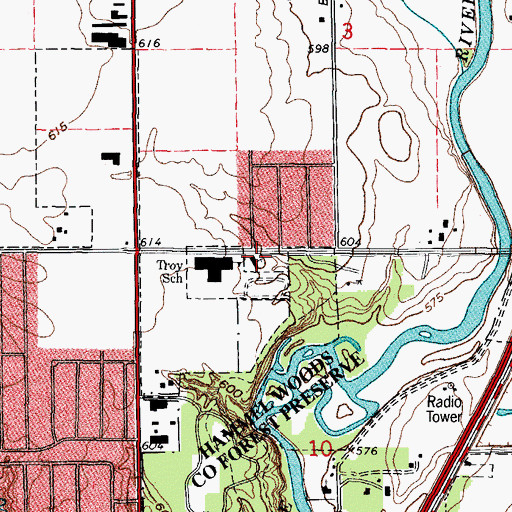 Topographic Map of Hope Lutheran Church, IL