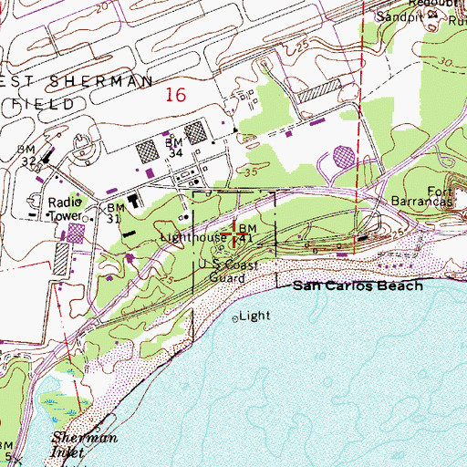 Topographic Map of Pensacola Lighthouse, FL
