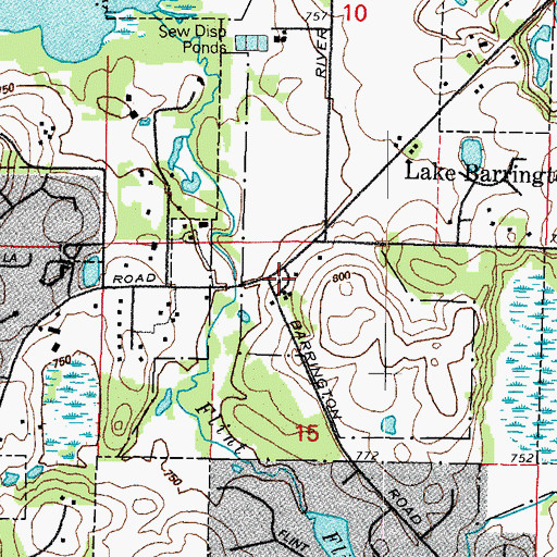 Topographic Map of Lake Barrington Village Hall, IL