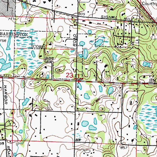 Topographic Map of North Barrington Village Hall, IL