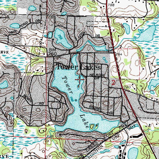 Topographic Map of Rest Island, IL