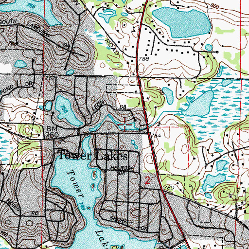 Topographic Map of Davlins Pond, IL