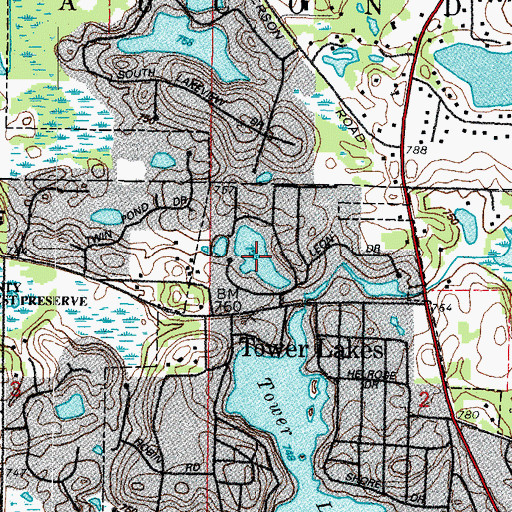 Topographic Map of North Tower Lake, IL