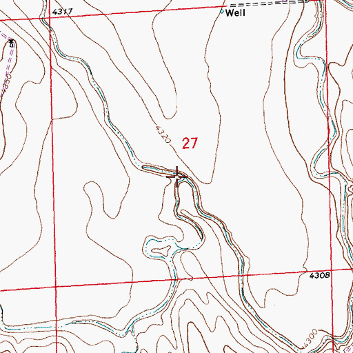 Topographic Map of Cow Creek, CO
