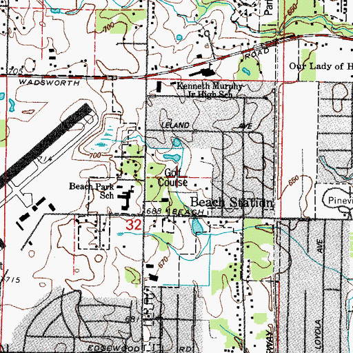Topographic Map of Greenshire Golf Course, IL