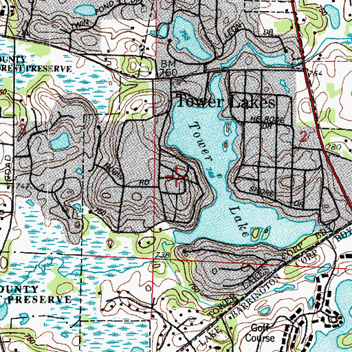 Topographic Map of Aram Park, IL