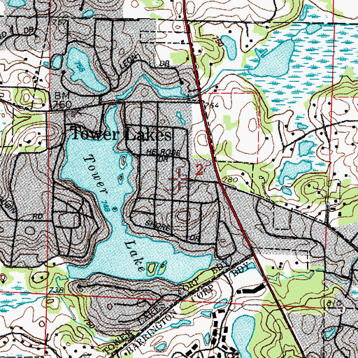 Topographic Map of Bays Park, IL