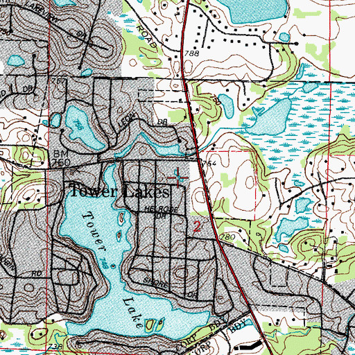 Topographic Map of Gorden Lewis Park, IL