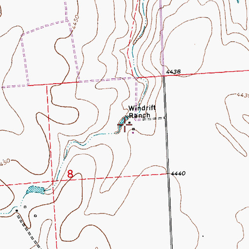 Topographic Map of Windrift Ranch, CO