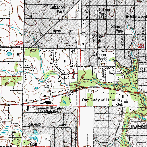 Topographic Map of Meadow Creek Park, IL