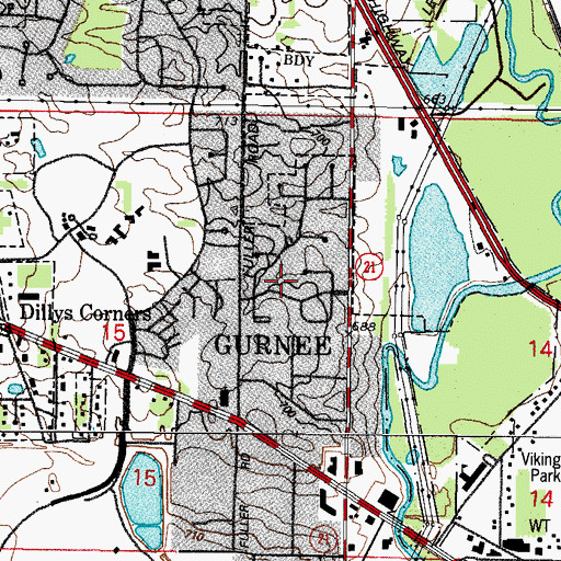 Topographic Map of Prairie Oaks Park, IL
