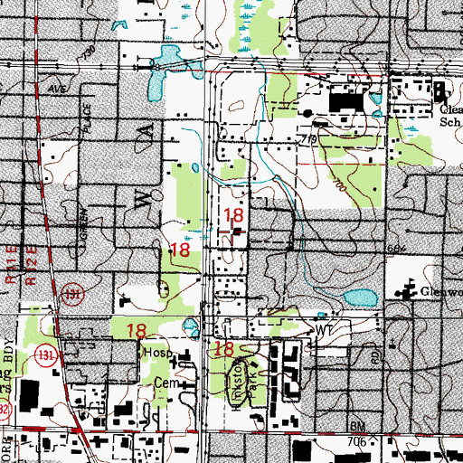 Topographic Map of Immanuel Evangelical Lutheran School, IL