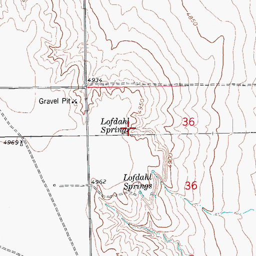 Topographic Map of Lofdahl Springs, CO