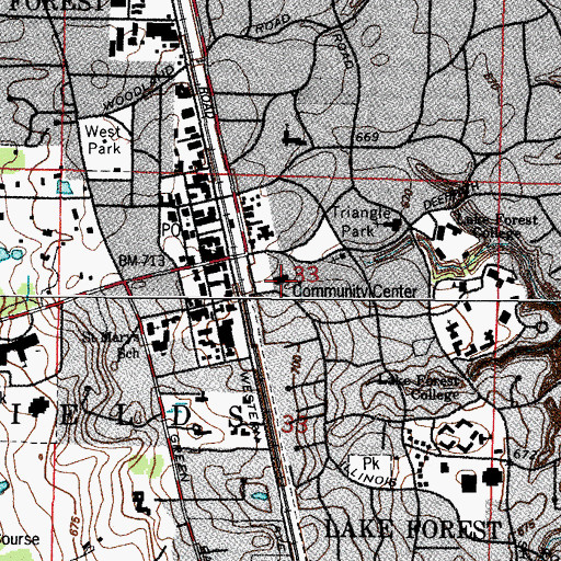 Topographic Map of Gorton Community Center, IL