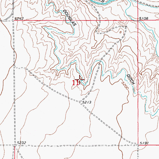 Topographic Map of Douglas Ditch, CO