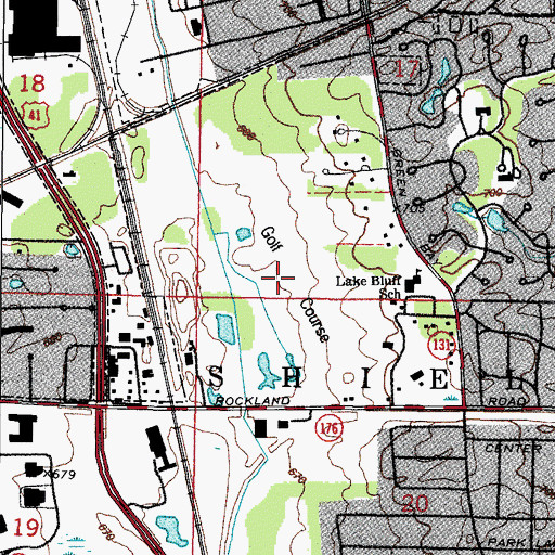 Topographic Map of Lake Bluff Golf Course, IL