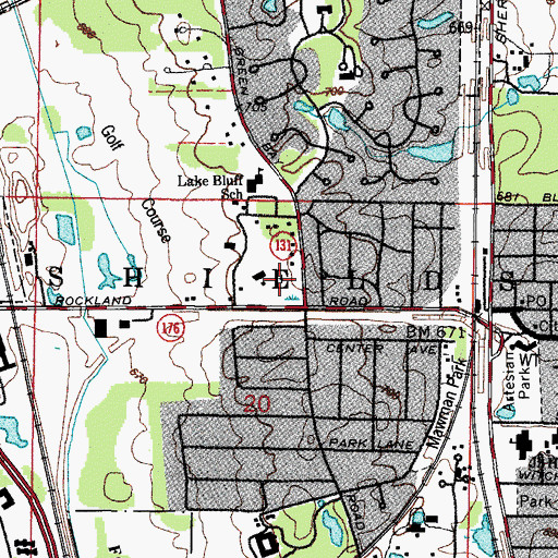 Topographic Map of Blair Park, IL