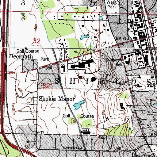 Topographic Map of Deerpath Community Park, IL
