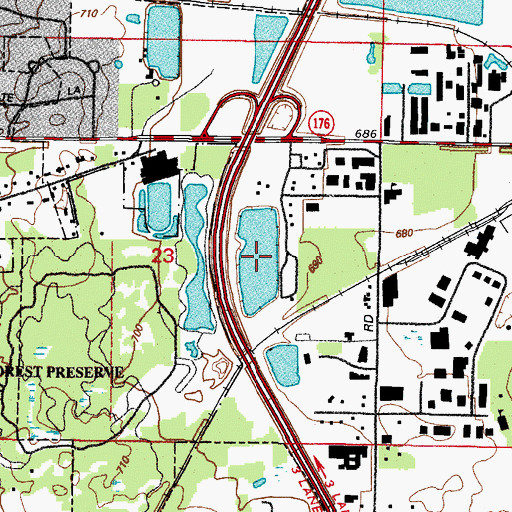 Topographic Map of Lambs Lake, IL
