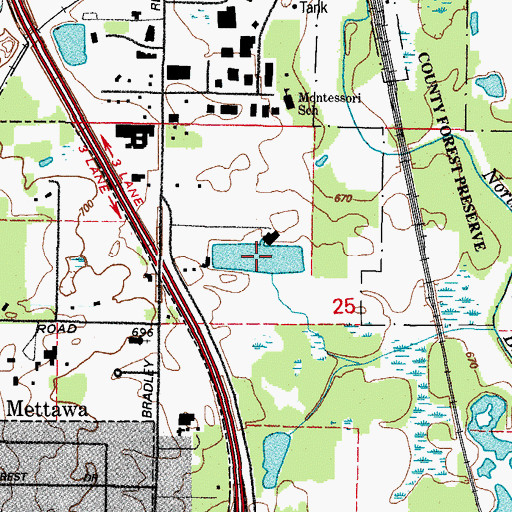 Topographic Map of Lucky Lake, IL