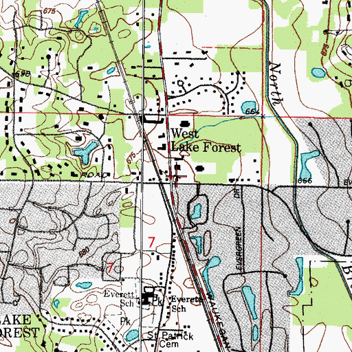 Topographic Map of Saint Mary's School, IL