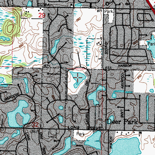 Topographic Map of Ashley Lake, IL