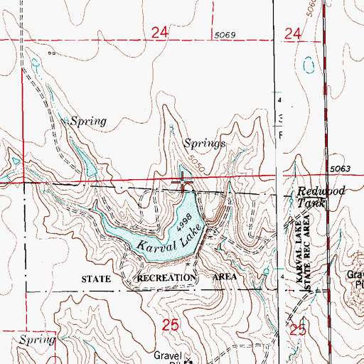 Topographic Map of Kaval Lake State Recreation Area, CO