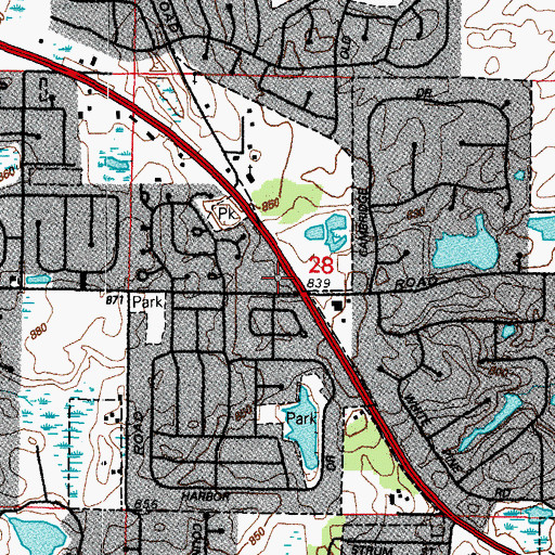 Topographic Map of Courtyard Center Shopping Center, IL