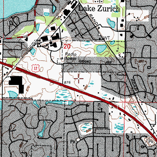 Topographic Map of Deerpath Court Shopping Center, IL