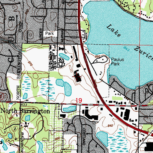 Topographic Map of Lake Zurich Square Shopping Center, IL