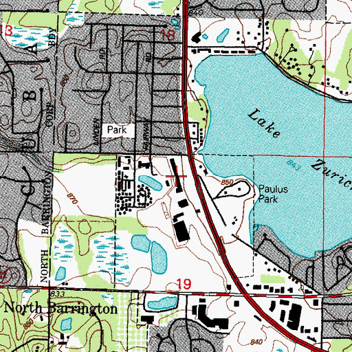 Topographic Map of Lakeview Plaza Shopping Center, IL