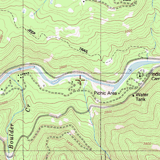 Topographic Map of Peregrine Creek, CA