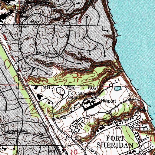 Topographic Map of McCormick Woods Nature Preserve, IL