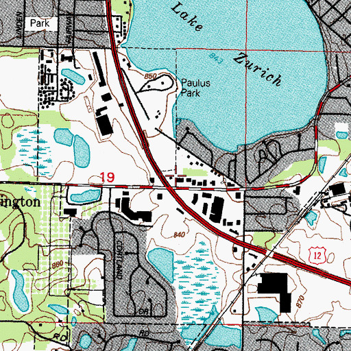 Topographic Map of Pine Ridge Courte Shopping Center, IL