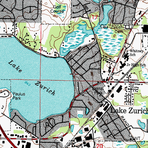 Topographic Map of Breezewald Park, IL