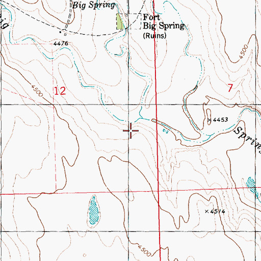 Topographic Map of Middle Fork Big Spring Creek, CO