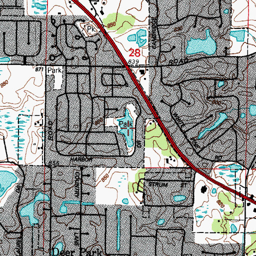 Topographic Map of Countryside West Park, IL