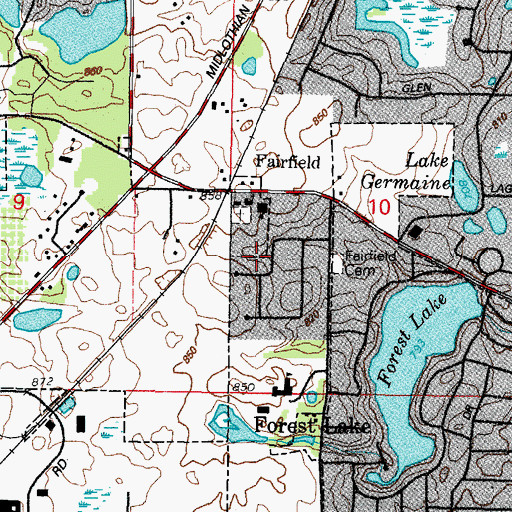 Topographic Map of Heather Highlands Park, IL