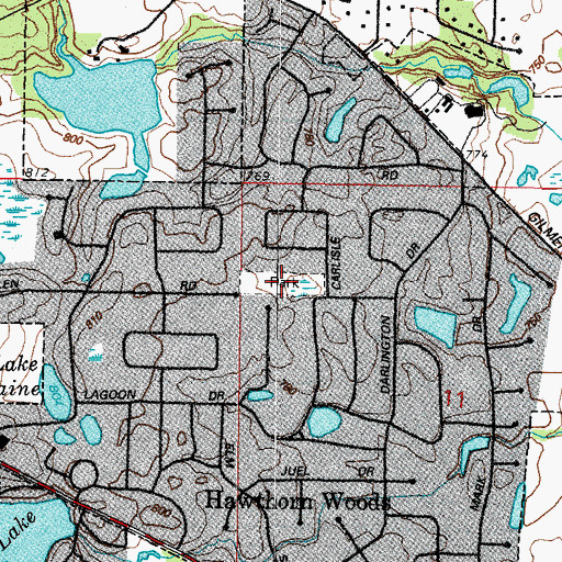 Topographic Map of Highview Park, IL